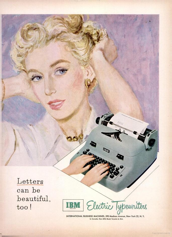 &IBM typewriter ad 1953
