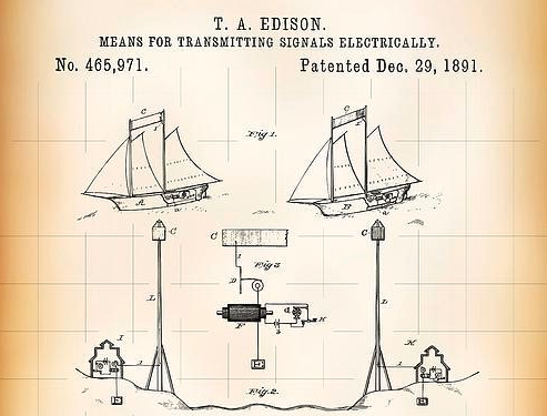 Edison patent wireless-communication-network-patent-1891-daniel-hagerman